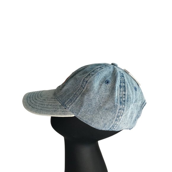 Stonewashed Denim Rainbow Pride Distressed Strapback  Cap Hat Lid Trucker - Picture 4 of 9